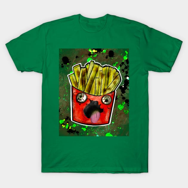 Zombie French Fries T-Shirt by CassiesArt